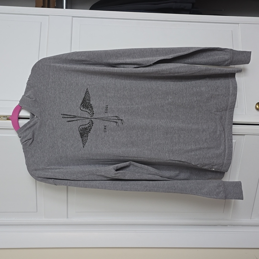 Linksoul Charcoal T shirt Hoodie with Graphic Design